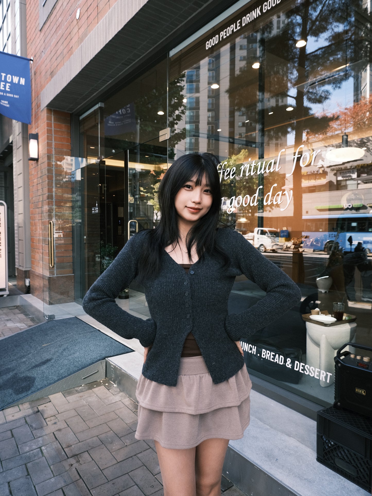 ‹ KR20 › \有打底褲/ 軟綿綿秋冬款蛋糕裙