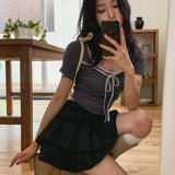 〖慶祝新網站〗波點修腰掛頸兩著上衣 ‹3色入›