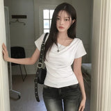 〖慶祝新網站〗簡約單肩棉質上衣 ‹4色入›