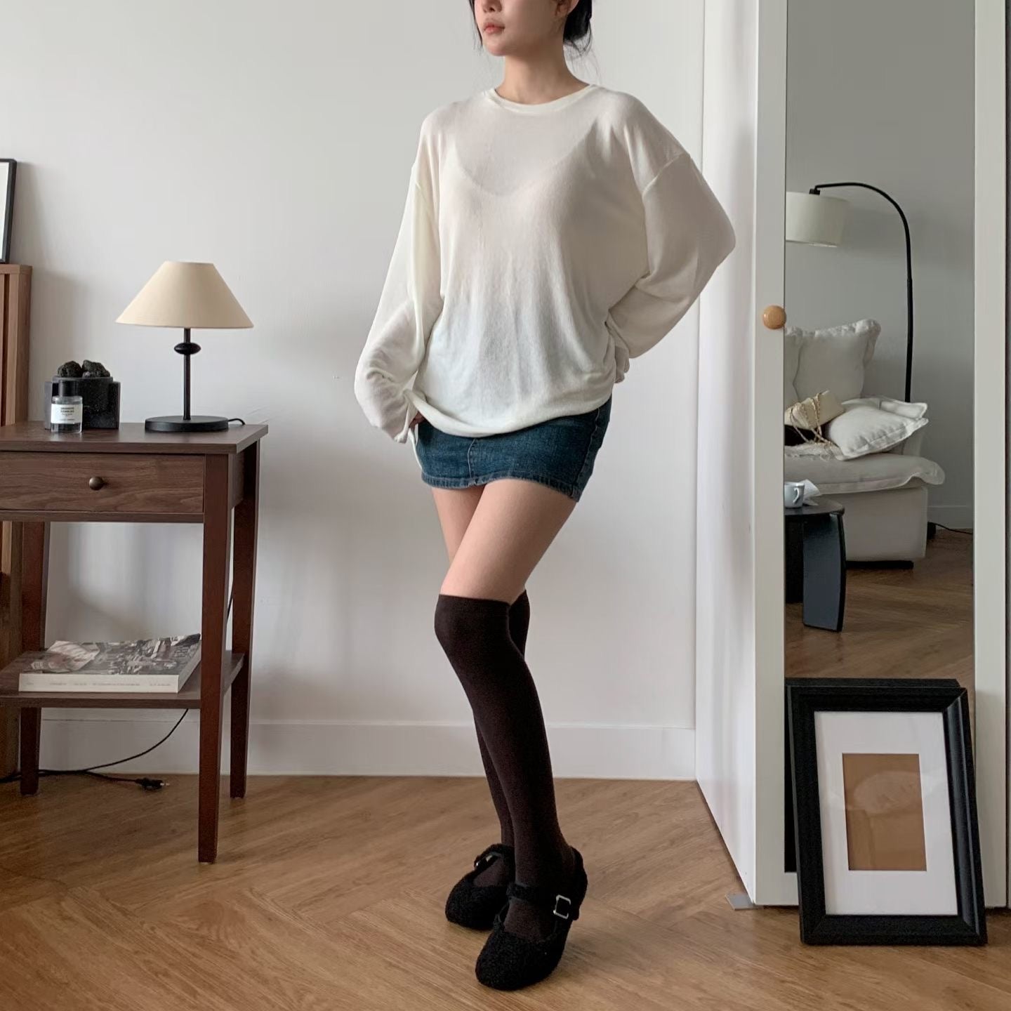 純色棉質柔軟Over size上衣