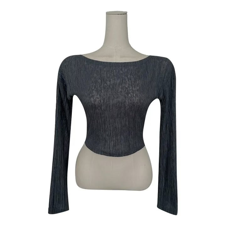 ※預購 樹紋單肩透視Top