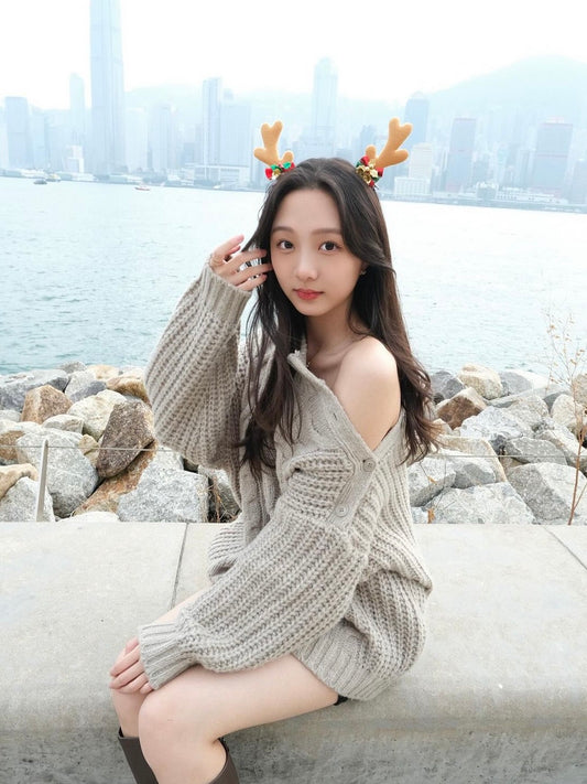 【 Christmas 額外8折🎅🏻🎄】超美兩著OVER SIZE針織OPS