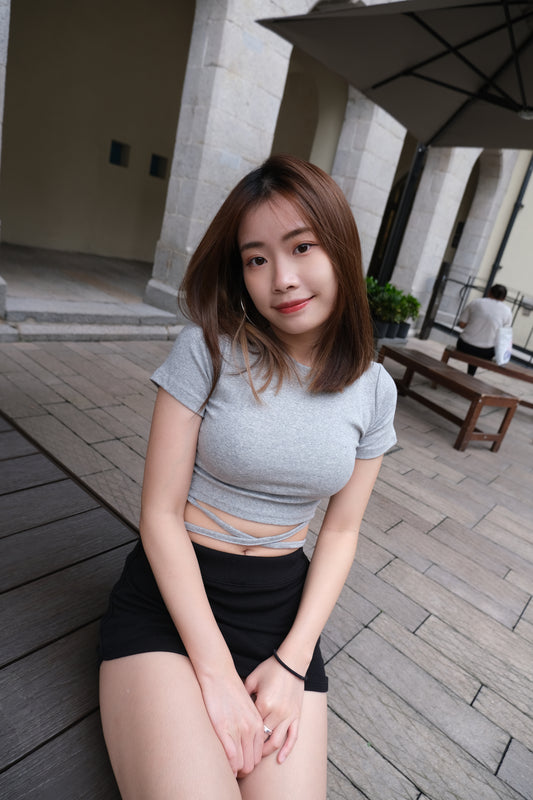 性感型格露腰綁帶CROP TOP