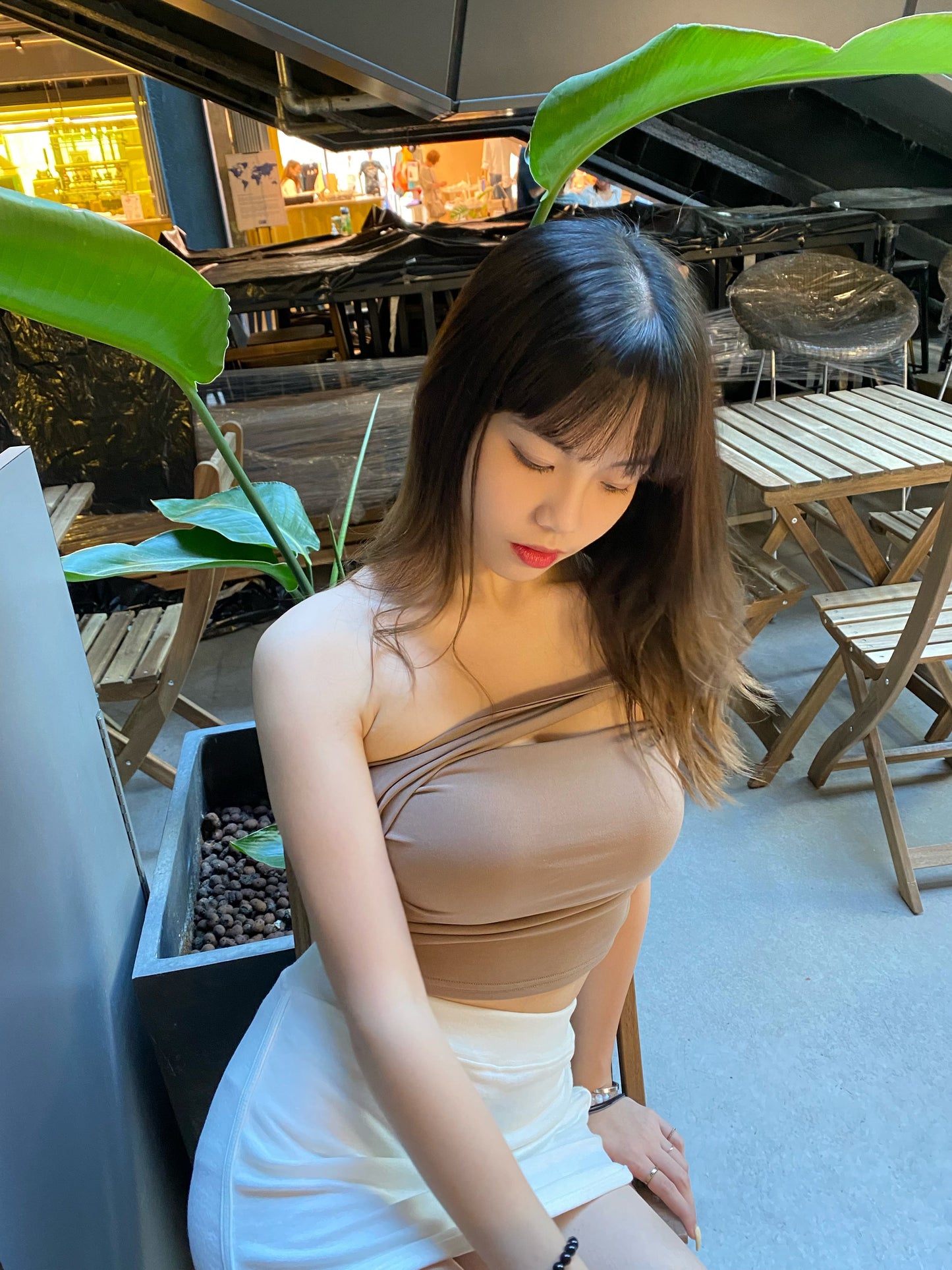 熱賣restock!! 超好看‪.ᐟ‪單肩小性感BRA TOP