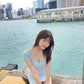 ［春夏款COMEBACK!］簡單美代表木耳邊小扣兩著針織裙