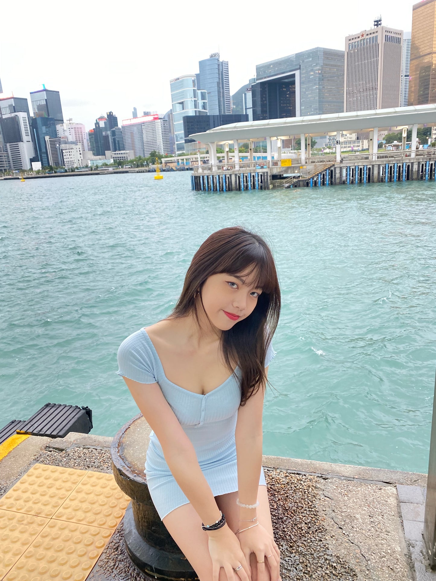 ［春夏款COMEBACK!］簡單美代表木耳邊小扣兩著針織裙