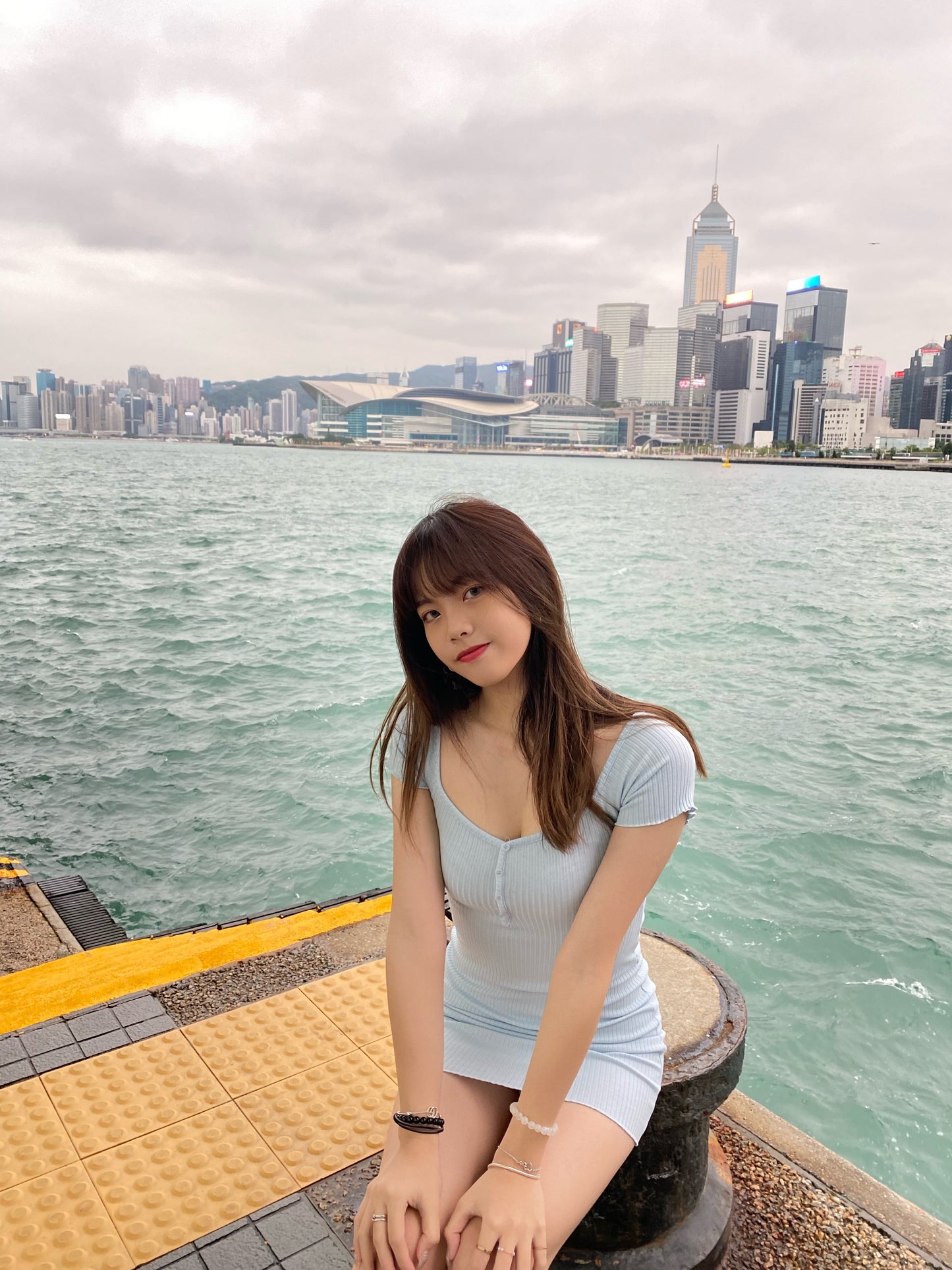 ［春夏款COMEBACK!］簡單美代表木耳邊小扣兩著針織裙