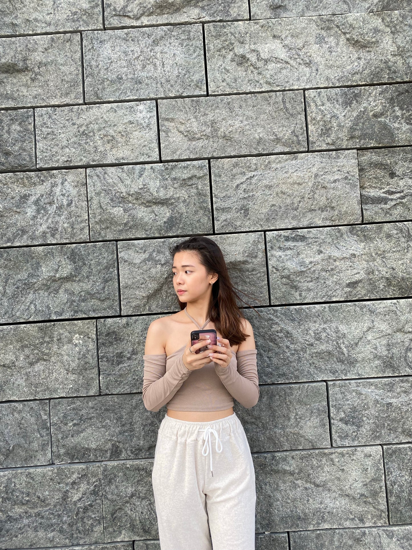 ［COMEBACK!] 掛頸露膊長袖露背上衣