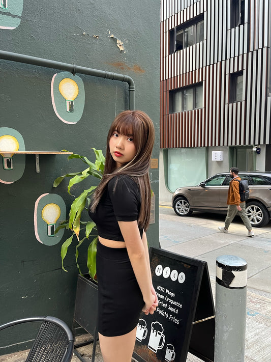New🔎 歐美小性感Polo領上衣短裙SET