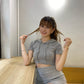 [春夏款COMEBACK!] 質地100分貼身有帽上衣+小短裙set